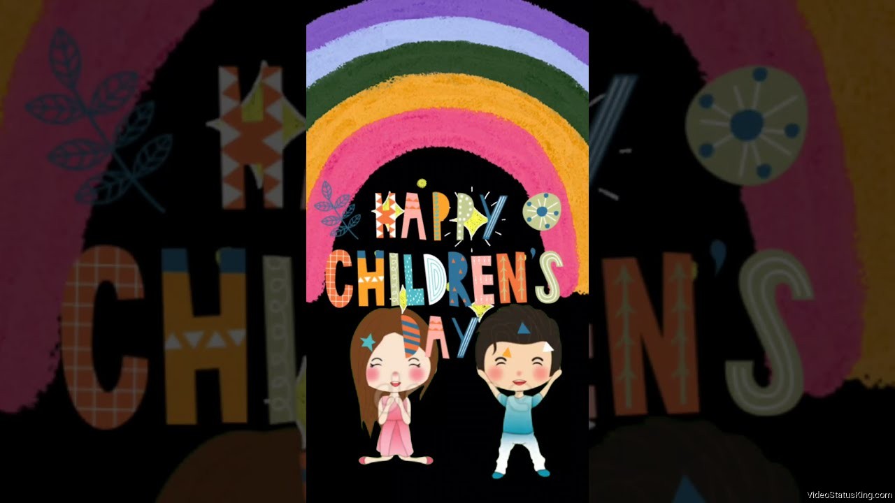Happy Childrens Day Full Screen Animation Status Video