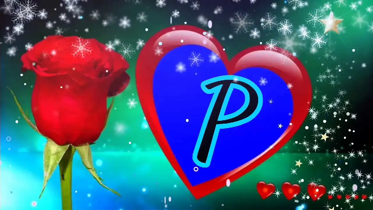 P Name Rose And Heart Status Video